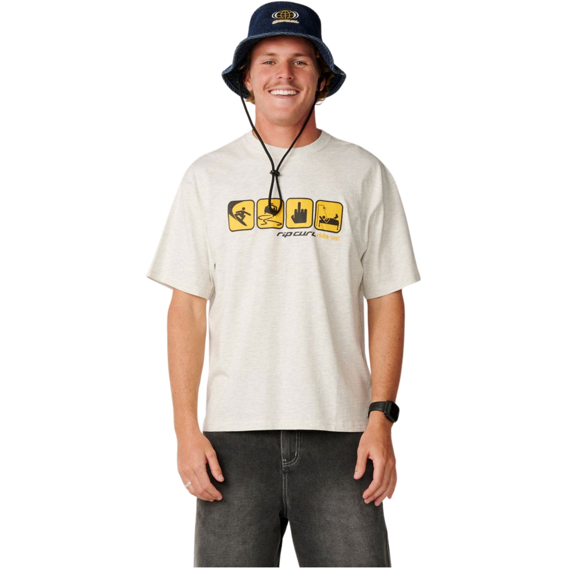 2026 Rip Curl Mens Archive Ride On T-shirt 170MTE - Sports Marl